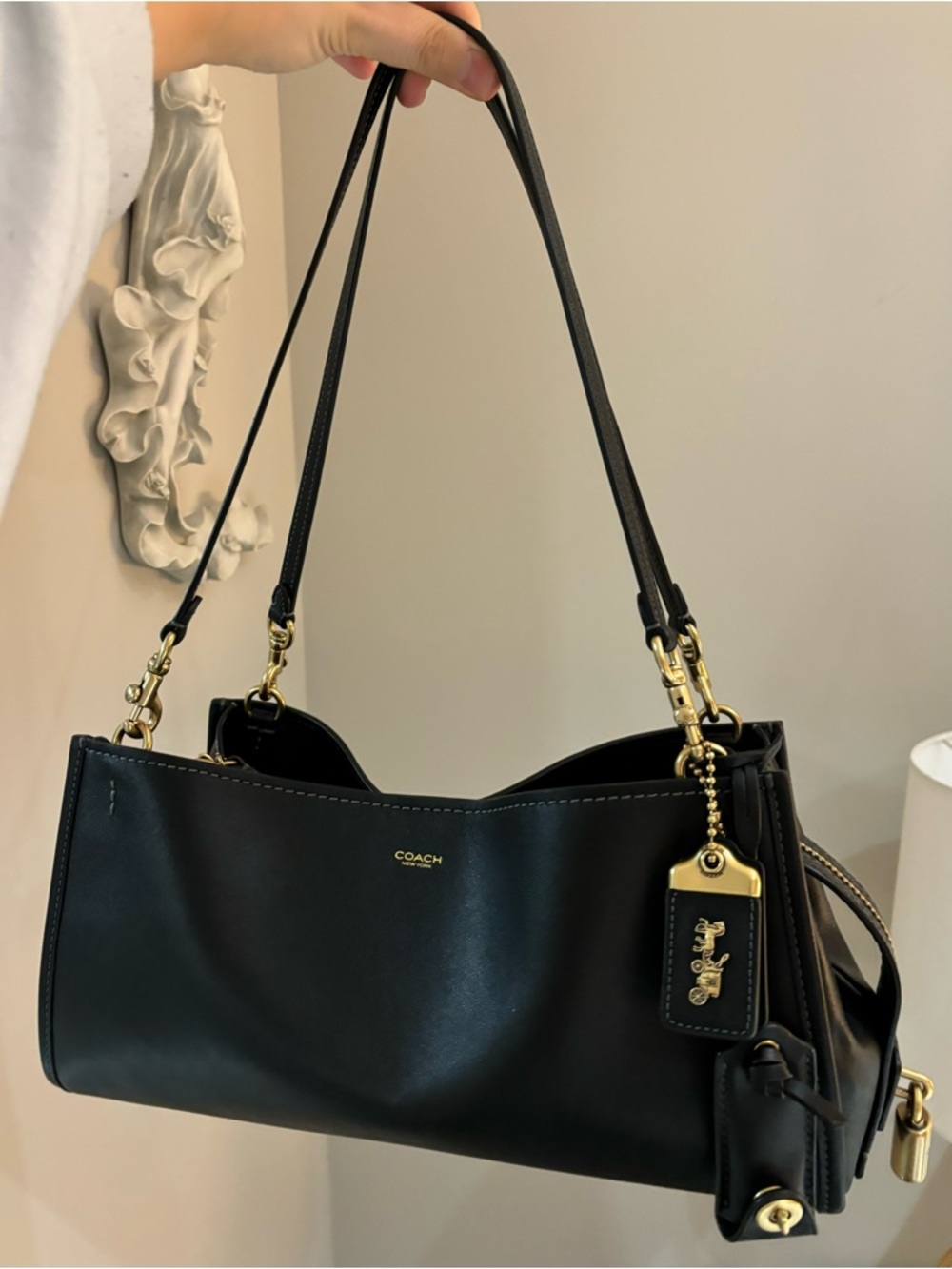 Coach Rogue 34 Bag in Black/Brass Hardware